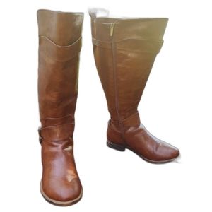 Maurices Shelby knee high brown zip up boots size 8.5 extra wide calf